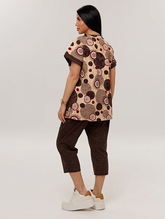 Женский костюм К-119(К) / Коричневый (круги)