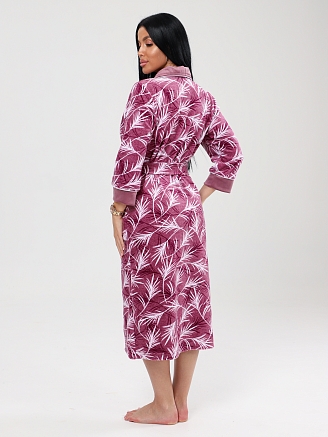 Женский халат ХВ-350 / Перышки на розовом