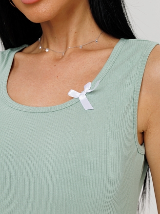 Женская сорочка Сор-110(Риб) / Серо-зеленый