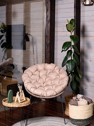 Круглая подушка для подвесных качелей/кресла РО80 / Бежевый