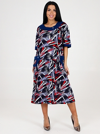 Женское платье Ретро персона ПлК-422 / Геометрия красная