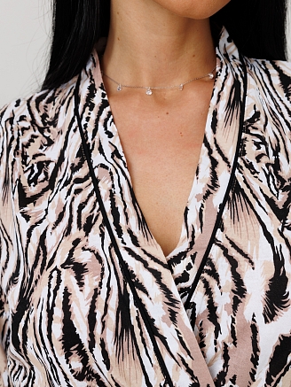 Женский халат Х-178(К) / Бежевый (узор)