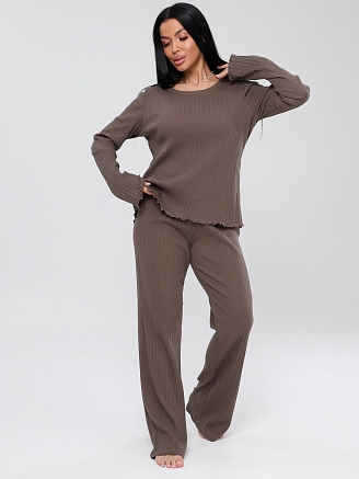 Женская пижама П-104(Риб) / Коричневый