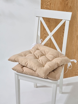 Кухонная подушка на стул (габардин) арт.GB40 / Бежевый