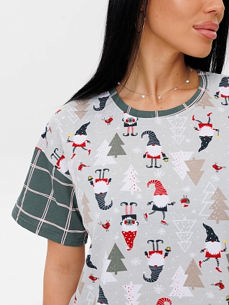 Женская пижама П-85(К) / Хаки (гномики)