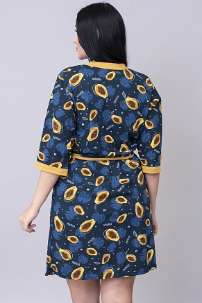 Женский халат М-139 / папайя синий