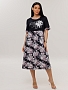 Женское платье Пл-167(К) / Черный (белый цветок)