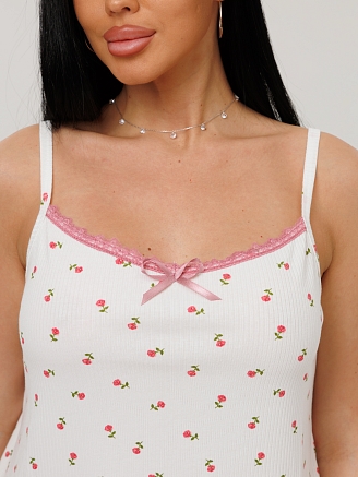 Женская пижама П-96(Л) / Молочный (цветы)