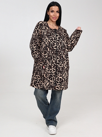 Женский кардиган МАКСИ КрФ-400 / Леопард черный