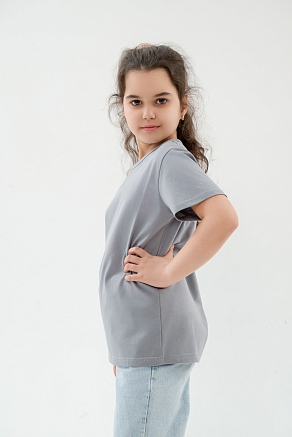 Подростковая футболка из кулирки / Светло-серый