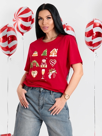 Женская футболка мод.2083/1 / Красный