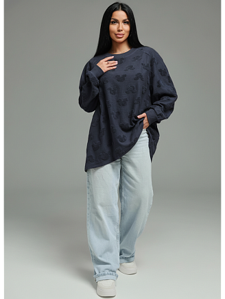 Женский свитшот Ребека / Махра Микки серый