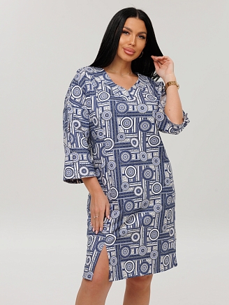 Женская туника Т-222(К) / Синий (узоры)