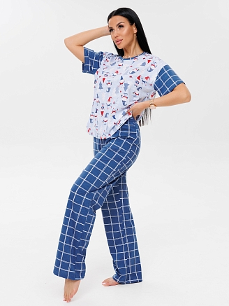 Женская пижама П-85(К) / Индиго (гномики)