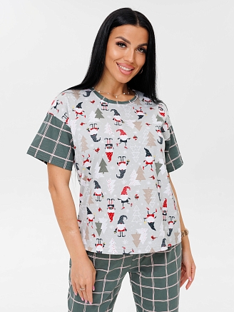 Женская пижама П-85(К) / Хаки (гномики)