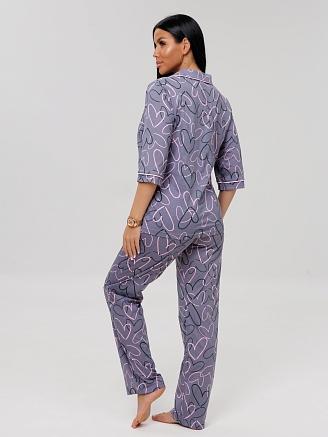 Женский костюм К-132(К) / Серый (сердечки)