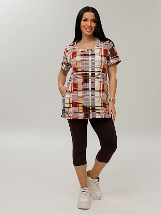 Женский костюм К-230(К+Л) / Коричневый (клетка)