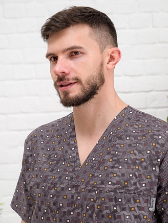 Рубашка медицинская мужская М-286-10589 Поплин