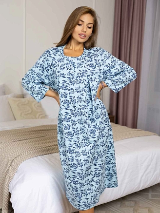 Женская ночная сорочка мод.1782/16 / Голубой
