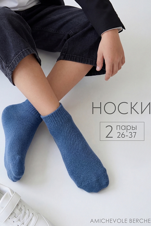 Детские носки стандарт Для мальчиков (набор 2 пары) / джинс