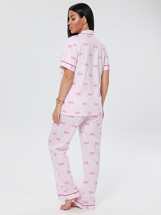 Женская пижама П-106 (К) / Розовый (бантики)