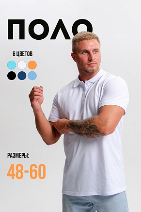 Мужская футболка поло 14401 / белый