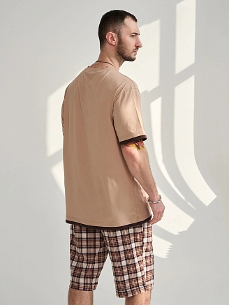 Мужской комплект "Пальма" (бриджи) 2456-К / Бежевый