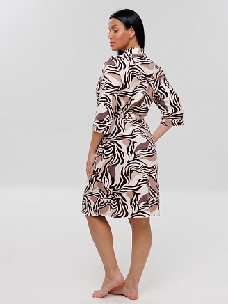 Женский халат Х-112(М) / Коричневый (узоры)