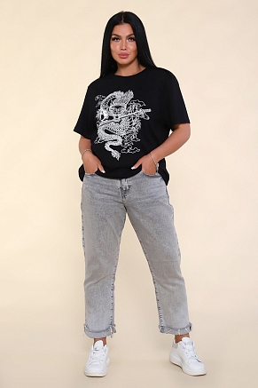 Женская футболка Тату Дракона-3 2222 / Черный