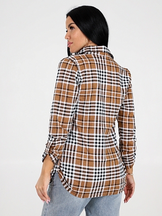 Женская туника ТК-274-РУБ / Песочная клетка