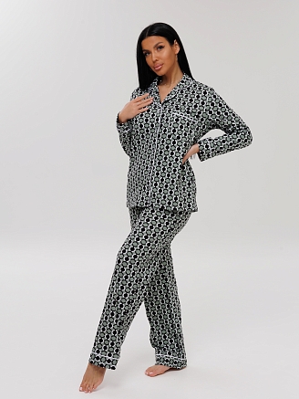 Женский костюм К-94(К) / Серо-зеленый (круги)