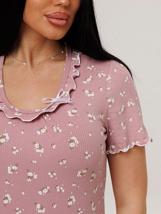 Женская сорочка Сор-35(Л) / Сухая роза (цветы)