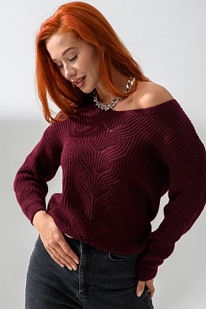 Женский джемпер 84503 / бордовый