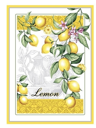 Набор полотенец рогожка 3 шт. / Лимонная корзинка 1