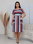 Женское платье Пл-73(К) / Красный (полосы)