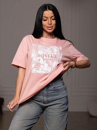 Женская футболка мод.1838/2 / Розовый