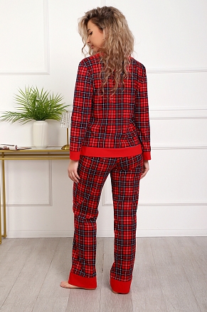 Женская пижама 18062 / красный клетка