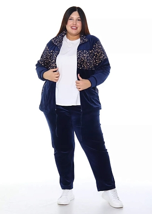 Женский костюм МАКСИ КВ-229 / Синий, завитки