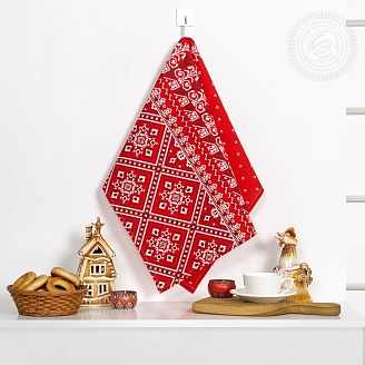 Полотенце рогожка / Народные узоры