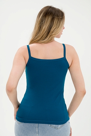 Женский топ из рибаны / Морская волна