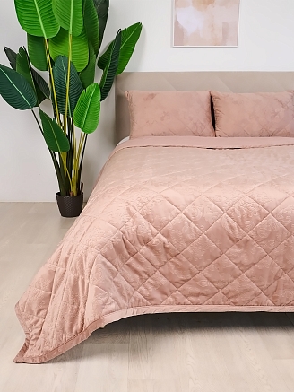 Набор покрывало и чехлы на подушку Кристалл / Пудра