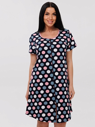 Женский халат Х-156(К) / Серый (горох)