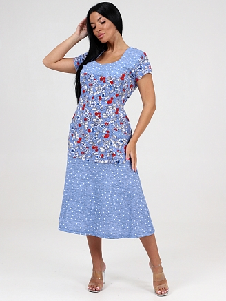 Женское платье Вера макси ПлК-340 / Красный цветок