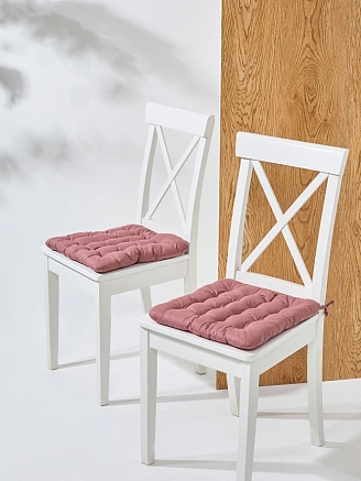 Комплект подушек на стул с завязками (бязь) 16т. / Мокко