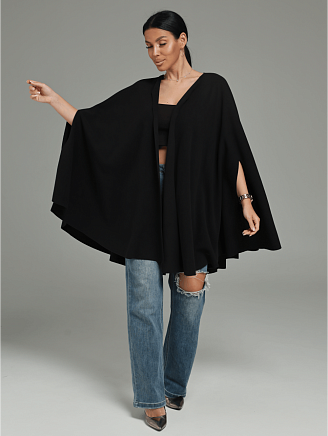 Женский кардиган-пончо Миледи / Черный