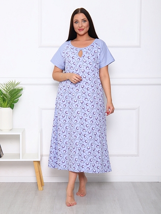 Женская ночная сорочка М-090 / верба серая