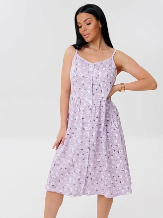 Женский сарафан С-75(К) / Лиловый (цветы)