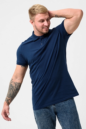 Футболка-поло мужская 14401 / темно-синий