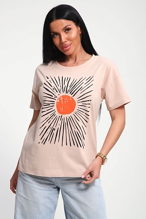 Женская футболка 85658 / бежевый