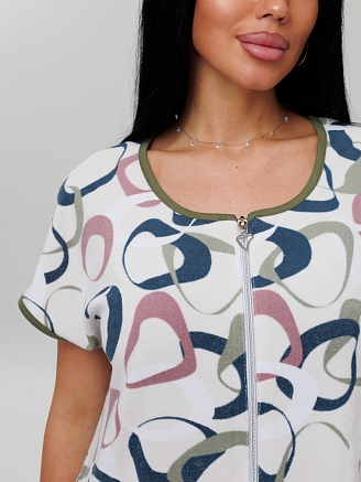 Женский халат Х-144(М) / Хаки (узоры)